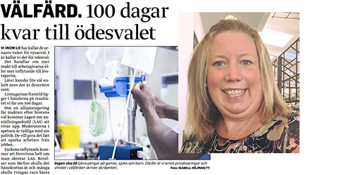 Faksimil Falköpings Tidning samt artikelförfattaren Camilla Sjöberg